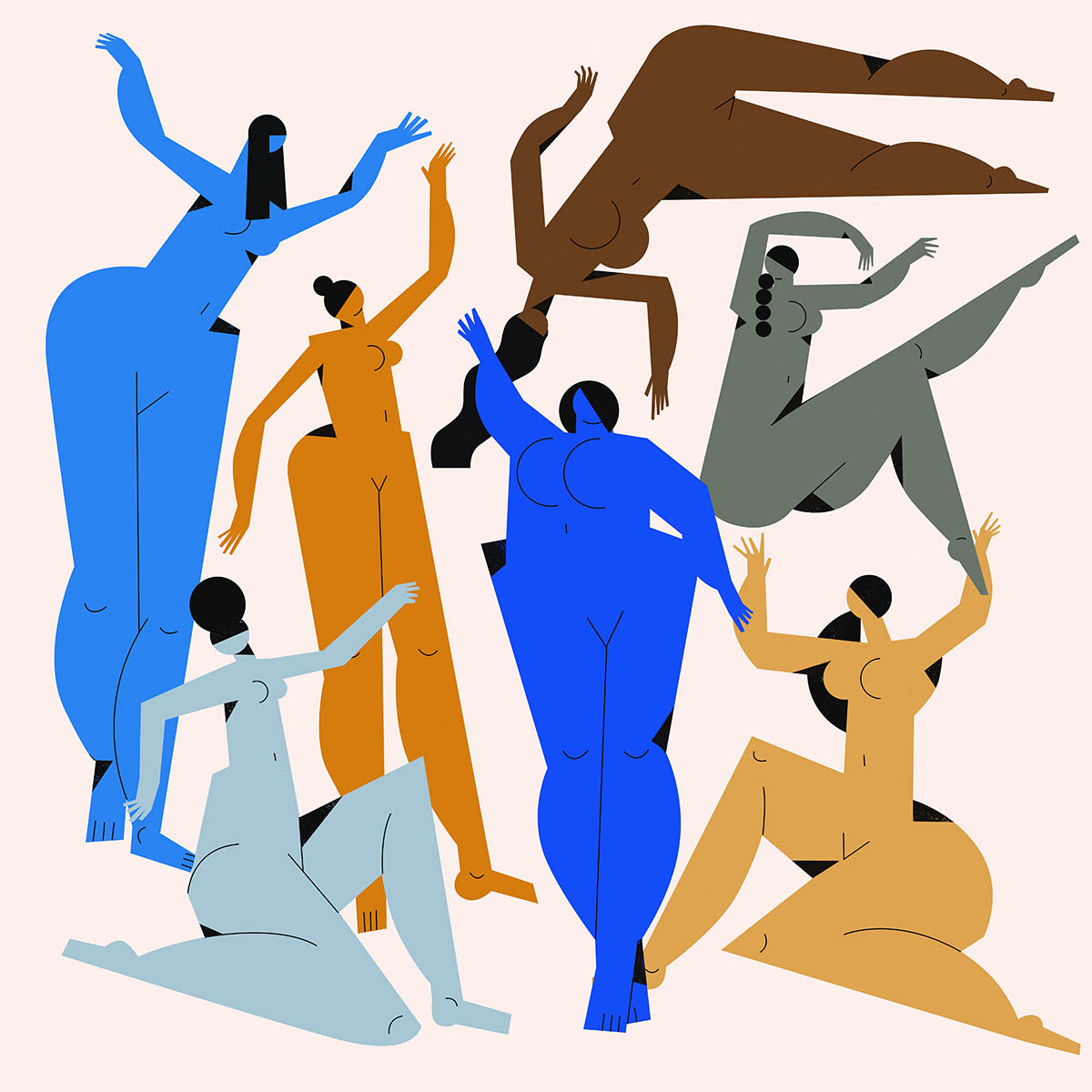 Self-acceptance and Body Positivity. Diverse women connect frien