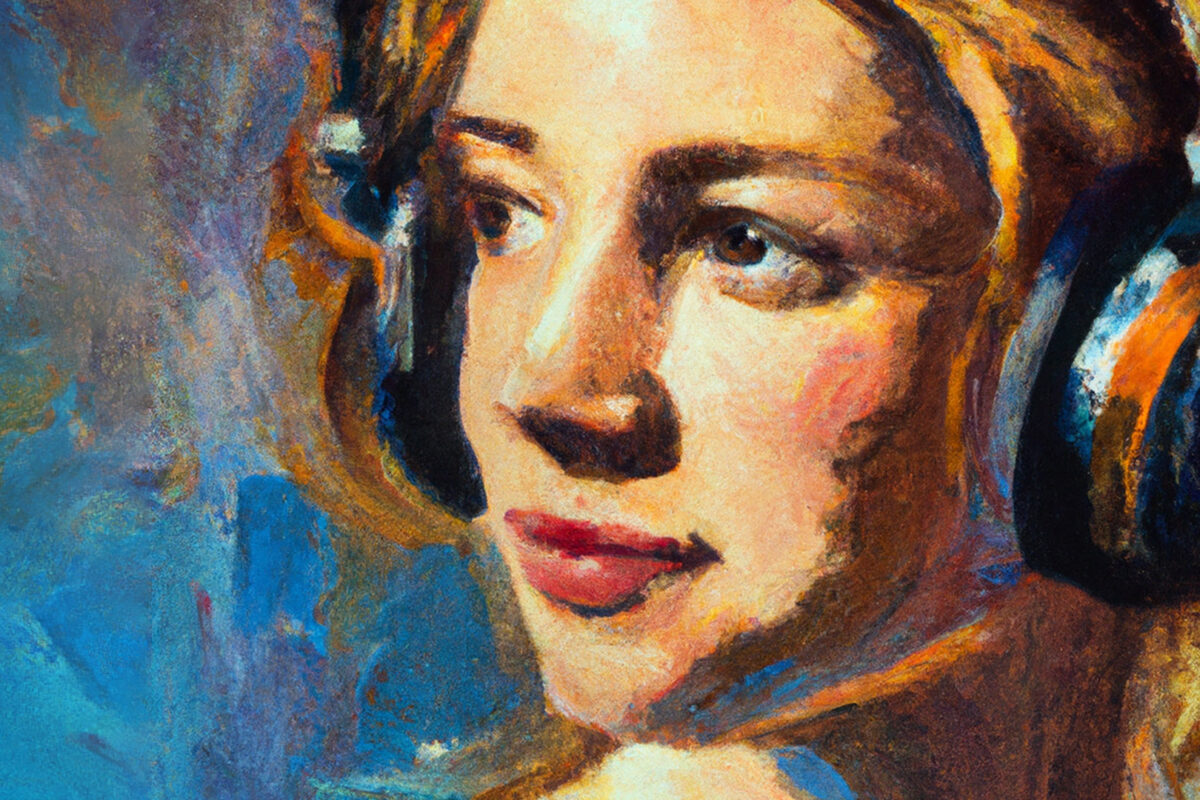 Girl with headphones