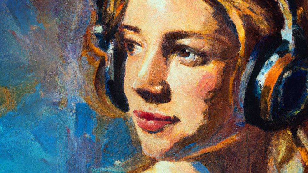 Girl with headphones
